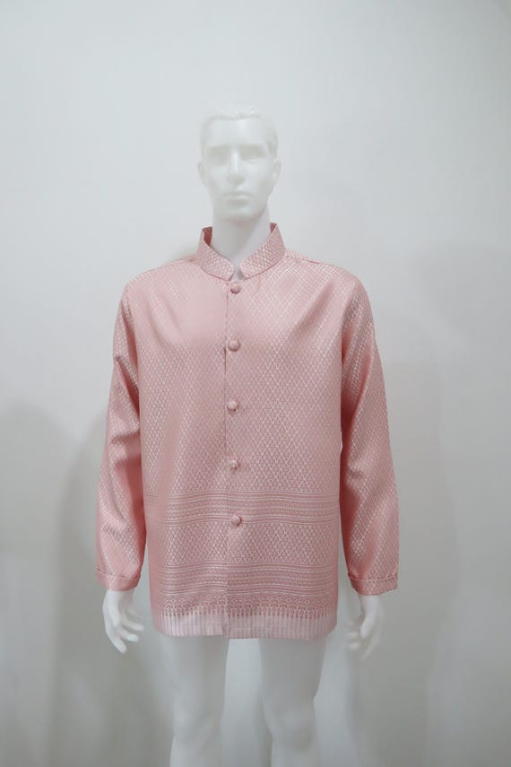 Thai Traditional Wedding Dress : Pastel Peach Shirt for Men , Thai Laos  Khmer Clothing - Etsy Israel