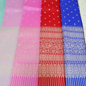 Brocade Faux Silk Fabric: Thai Wedding Dress, Sarong, Khmer Costume