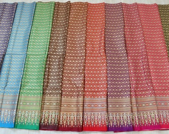44x78 in. printed batik cotton, not a readymade sarong, Batik cotton cloth with Thai pattern, Thai/Khmer wrap sarong skirt material no.8766