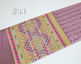 Tissu de brocart pas un sarong prêt à l’emploi, matériaux de jupe sarong enveloppante, matériau Lao Sinh, tissu Damask en soie de polyester avec motif Chok Lao