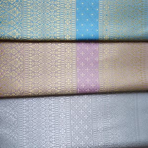 Brocade Faux Silk Fabric: Thai Lao Wedding Dress Material, Unstitched Cloth image 12