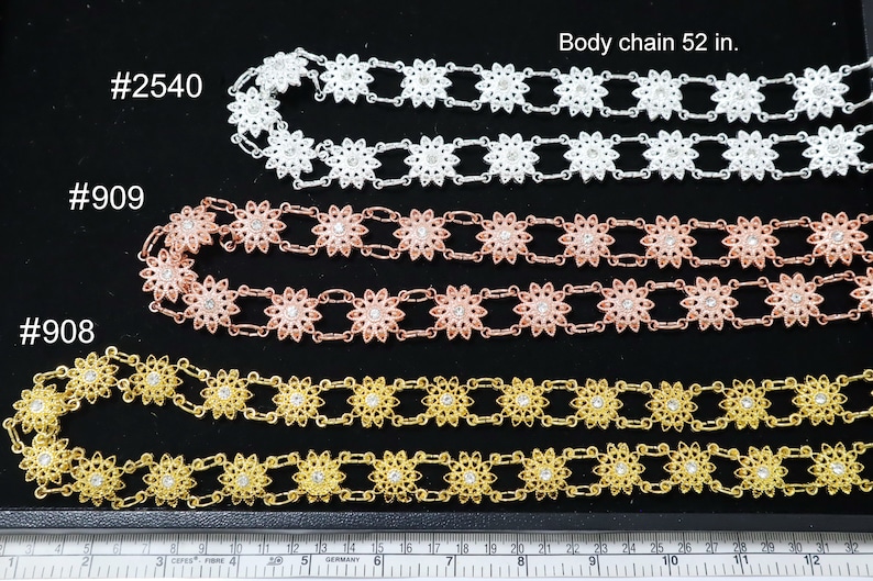 Crossbody Chains, Body Chains For Thai Dress, Thai accessories for traditional dress, Thai Laos Khmer jewelry for Traditional outfit image 4