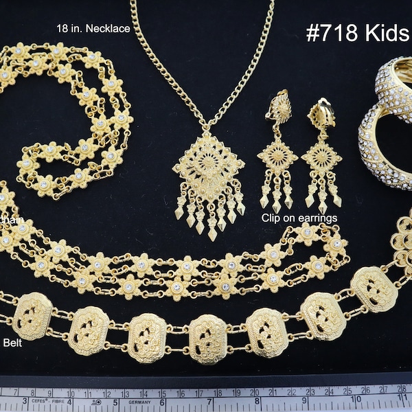 Kids jewelry, Thai Laos Cambodia ornaments set for Kids, Thai style jewelry for Thai clothes, Accessories set for Thai Laos Khmer outfits