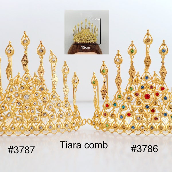 Tiara comb Hair Accessories Ancient Design Jewelry For Traditional Thai/ Laos/ Khmer Costume Crown Wedding Hair clips