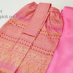 Traditional Thai/ Khmer outfit for age 1-12 years old girls, excluding jewelry, available 8 size see the size details in the descriptions #4 Hot pink no.1