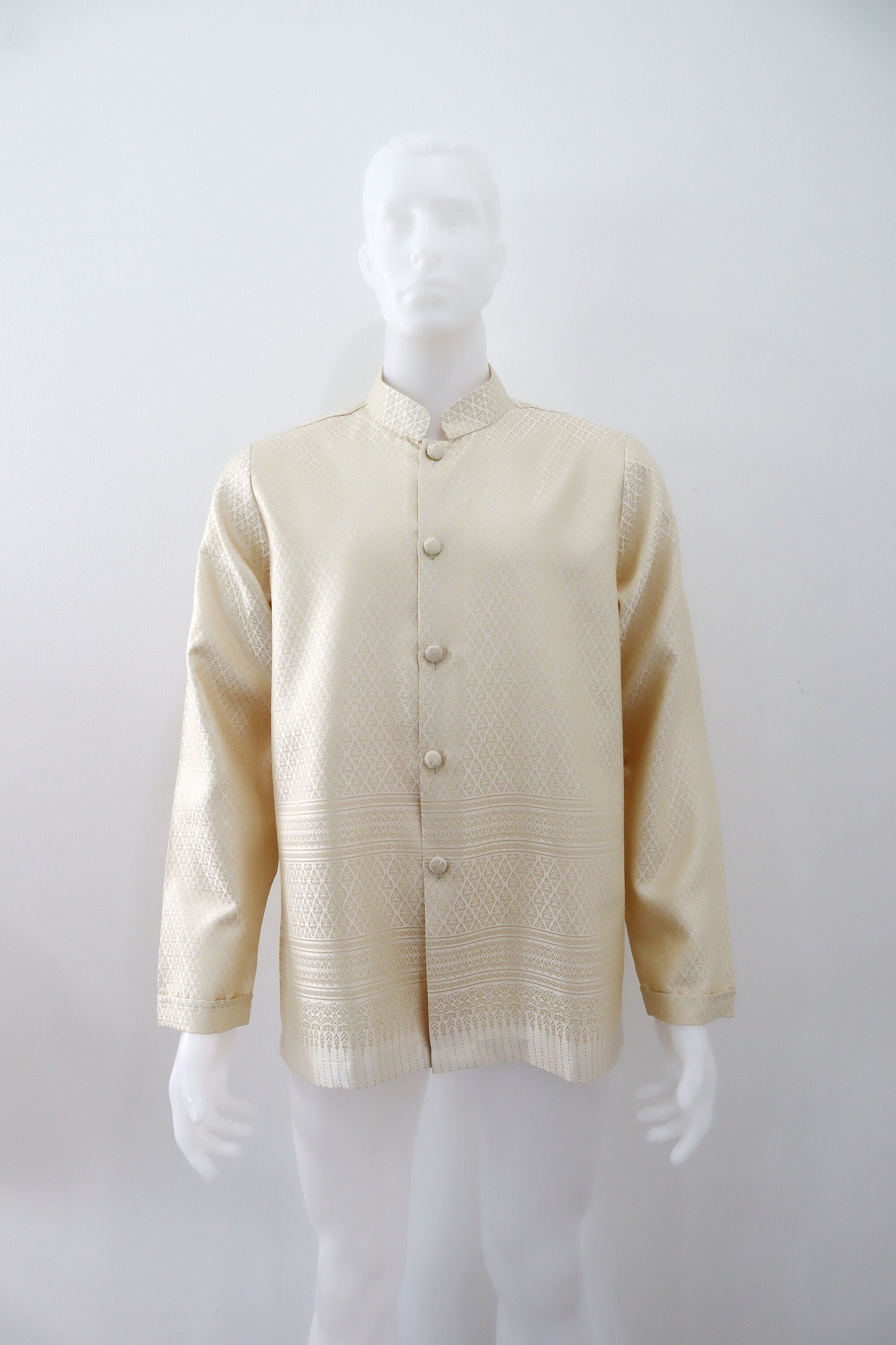 cambodian dress shirt Thai Men Shirt | Thai Men Dress Shirt | Thai Button Down Shirt | Khmer Men Shirt | Lao Men Shirt