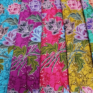 42x70 inches printed batik cotton not a readymade sarong, Materials for wrap sarong and pants, cotton printed fabric with floral pattern