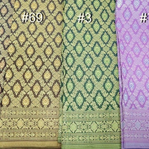 Traditional brocade Art Silk Fabric For Thai Lao Khmer Costume and Craft, Materials for Wedding Tube Sarong Skirt Not A Readymade Sarong