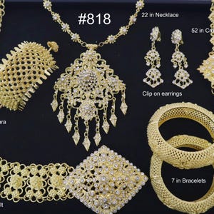 Gold Thai Wedding Jewelry Set: Traditional Lao Khmer Costume Ornaments