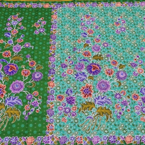 Batik Cotton Sarong Fabric: Floral Print Wrap Skirt Material (42x70 inches), Unstitched Cloth