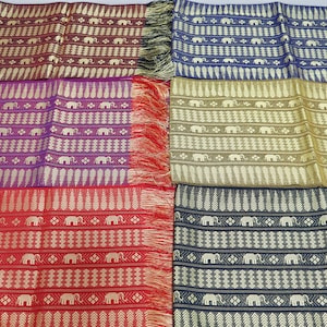 10x78 inches, Multipurpose Brocade Scarf, Men Waist Band, Sash, Pabiang, Sabai, Shoulder Cloth For Thai Lao Khmer Traditional Clothes