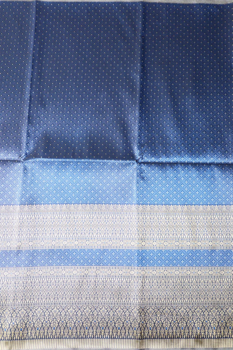 Brocade Faux Silk Fabric: Thai Lao Wedding Dress Material, Unstitched Cloth image 3