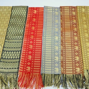 Waist Band, Sash, Pabiang, Shawl, Sabai, Shoulder Cloth For Thai Laos Khmer Traditional Clothes, Size Small Pah bieng