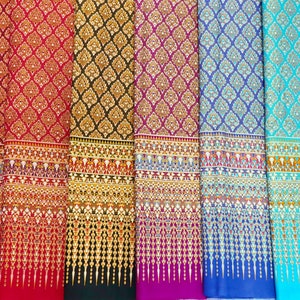 44x78 inches Batik printed cotton fabric, not a readymade sarong, Batik cotton fabric with Thai pattern, wrap sarong skirt materials no.8744