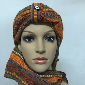 Boho Tribal Kopfbedeckung Boho Hut Beduine Petra Wadi Rum Sommer Kopfbedeckung Gesichtsmaske Winter heiß Kalte Wüste Herren Damen Größe 20-23 Turban