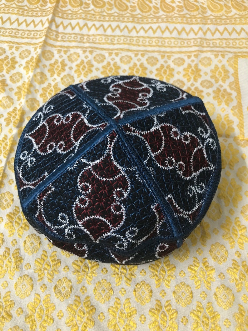 Size 57 F9 tribal vintage cap Islamic Men Hat Muslim salat Imam Hat Embrodery Beanie Kufi prayer ramadan Umrah Hajj Eid Boho Priest silkroad