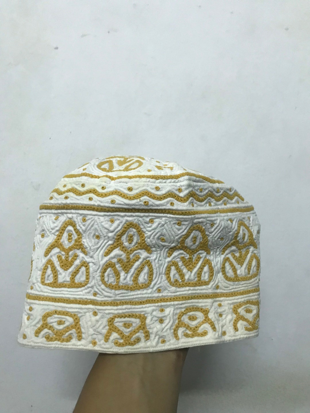 Omani Kufi Koofi Hat Topi Embroidery Handmade Cap Islamic Muslim Size