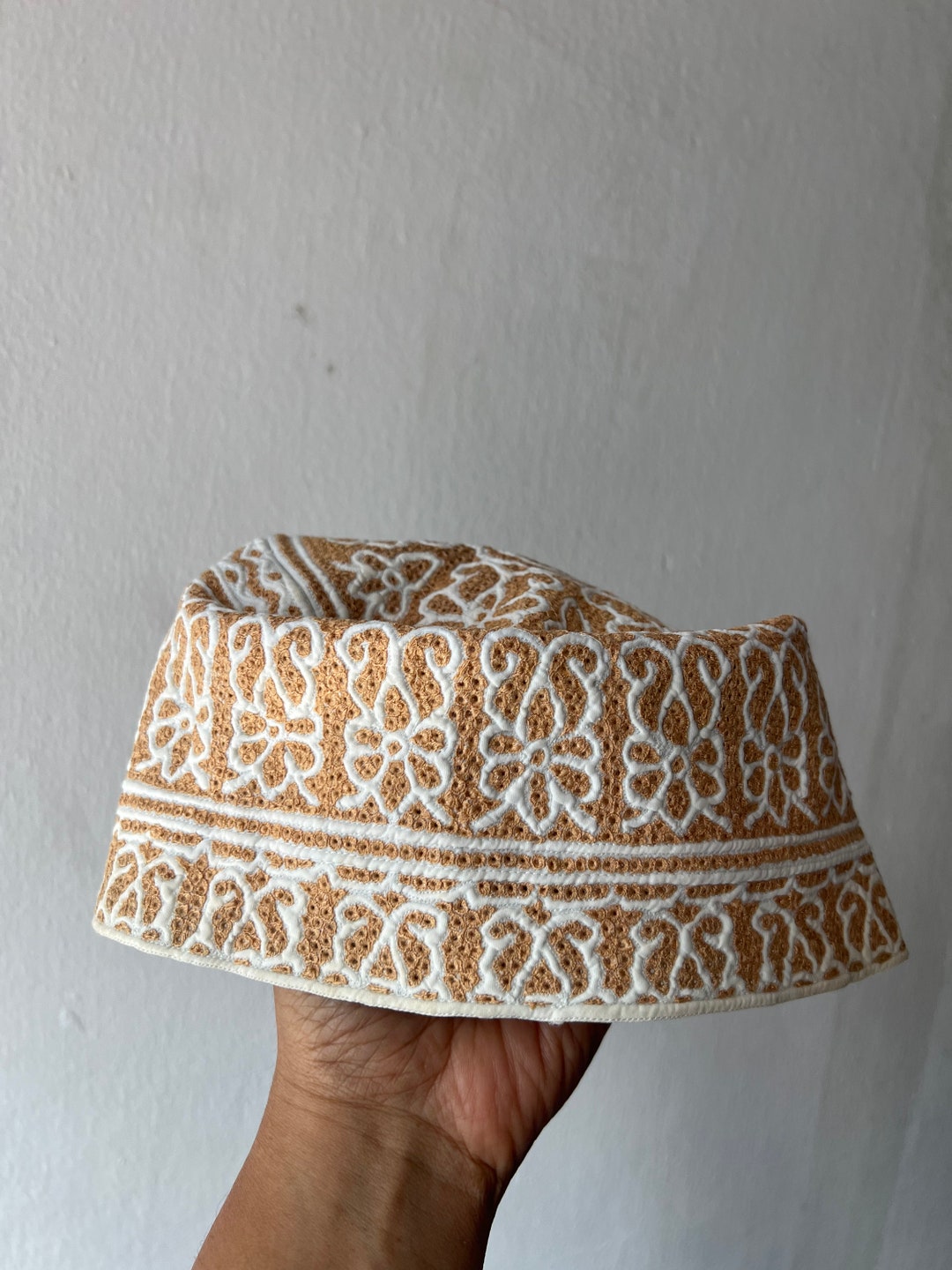 Omani Kufi Koofi Hat Topi Embroidery Handmade Cap Islamic Muslim Size