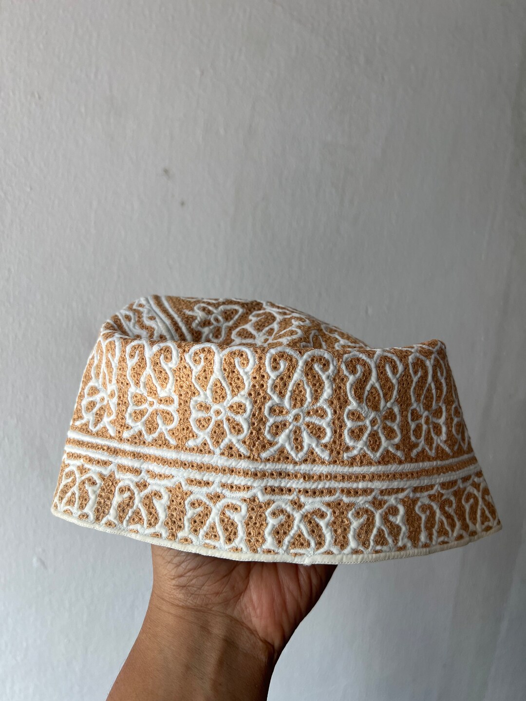 Dark Brown Handmade Crochet Muslim Kufi Hat – Adult Islamic Beanie Cap