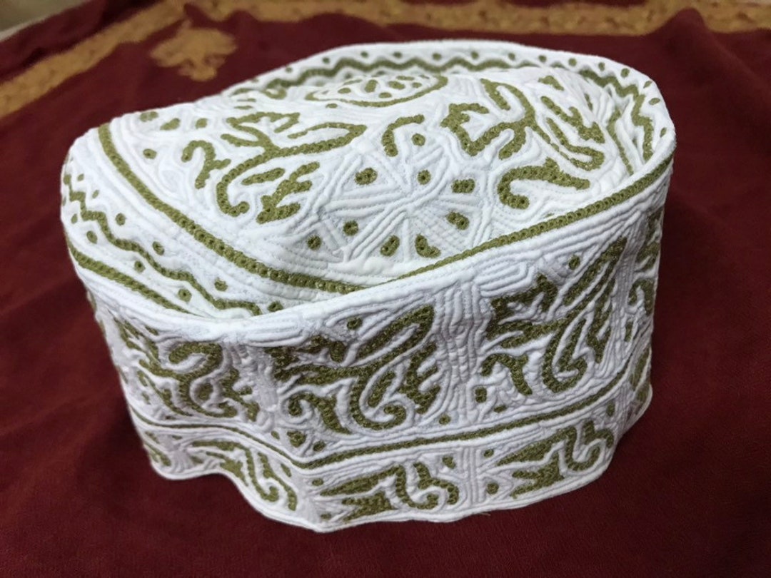 Omani Kufi Koofi Hat Topi Embroidery Handmade Cap Islamic Etsy