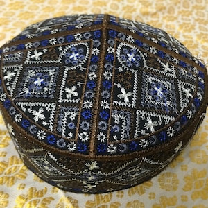 Size 58 F7 tribal vintage cap Islamic Men Hat Muslim salat Imam Hat Embrodery Beanie Kufi prayer ramadan Umrah Hajj Biker Boho Chris Monk
