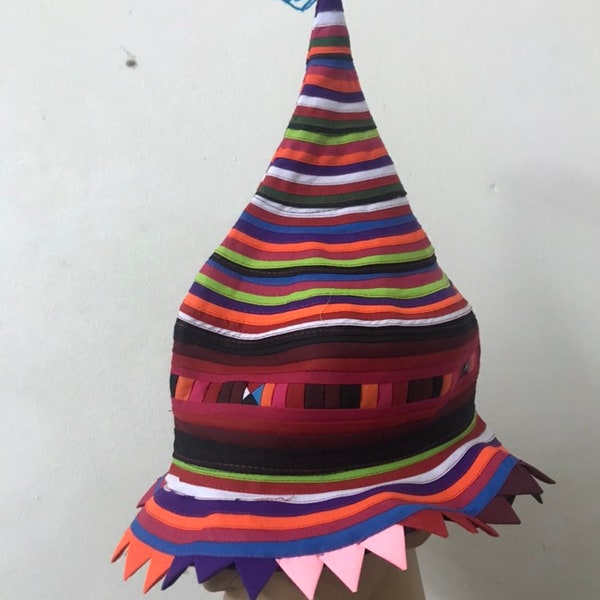 Size 21-24 inches Patchwork hat costume birthday bucket festival  santa party Marley friendship pyramid cap cotton colorful amusement