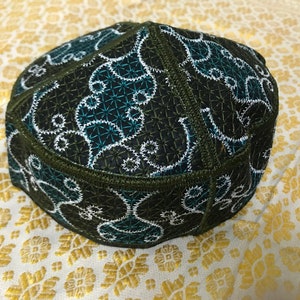 Size 58 F4 tribal vintage cap Islamic Men Hat Muslim salat Imam Hat Embrodery Beanie Kufi prayer ramadan Umrah Hajj Biker Boho Chris Monk