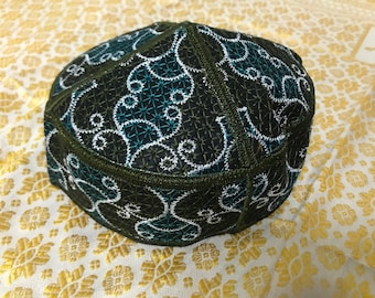 Size 58 F4 tribal vintage cap Islamic Men Hat Muslim salat Imam Hat Embrodery Beanie Kufi prayer ramadan Umrah Hajj Biker Boho Chris Monk