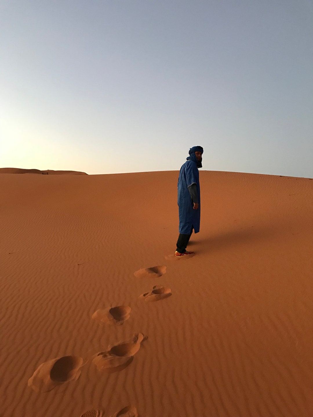 Blue Scarf Turban Berber Bedouin Nomad Shawl Sahara Desert Morocco