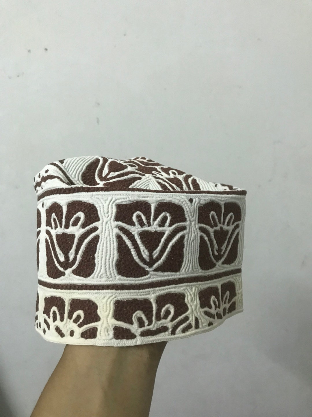 Omani Kufi Koofi Hat Topi Embroidery Handmade Cap Islamic Muslim Size