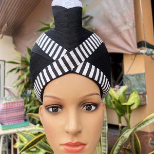 Islamic Prayer Turban Sufi Imamah Hat Handmade Muslim Headwrap   Salah Dhikr Size 22 Ramadan Eid Kufi Topi Black