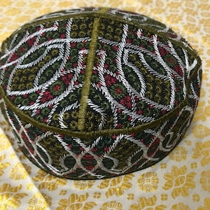 Size 58 F12 tribal vintage cap Islamic Men Hat Muslim salat Imam Hat Embrodery Beanie Kufi prayer ramadan Umrah Hajj Biker Boho Chris Priest