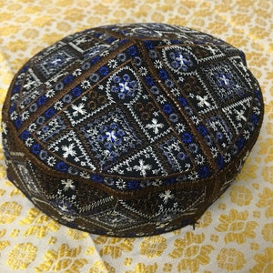 Size 58 F14 tribal vintage cap Islamic Men Hat Muslim salat Imam Hat Embrodery Beanie Kufi prayer ramadan Umrah Hajj Biker Boho Chris Priest