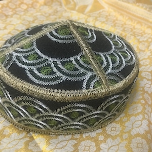 Size 58 F24 tribal vintage cap Islamic Men Hat Muslim salat Imam Hat Embrodery Beanie Kufi prayer ramadan Umrah Hajj Biker Boho Sun