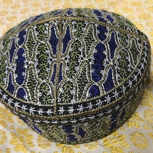 Size 58 F9 tribal vintage cap Islamic Men Hat Muslim salat Imam Hat Embrodery Beanie Kufi prayer ramadan Umrah Hajj Biker Boho Chris Priest