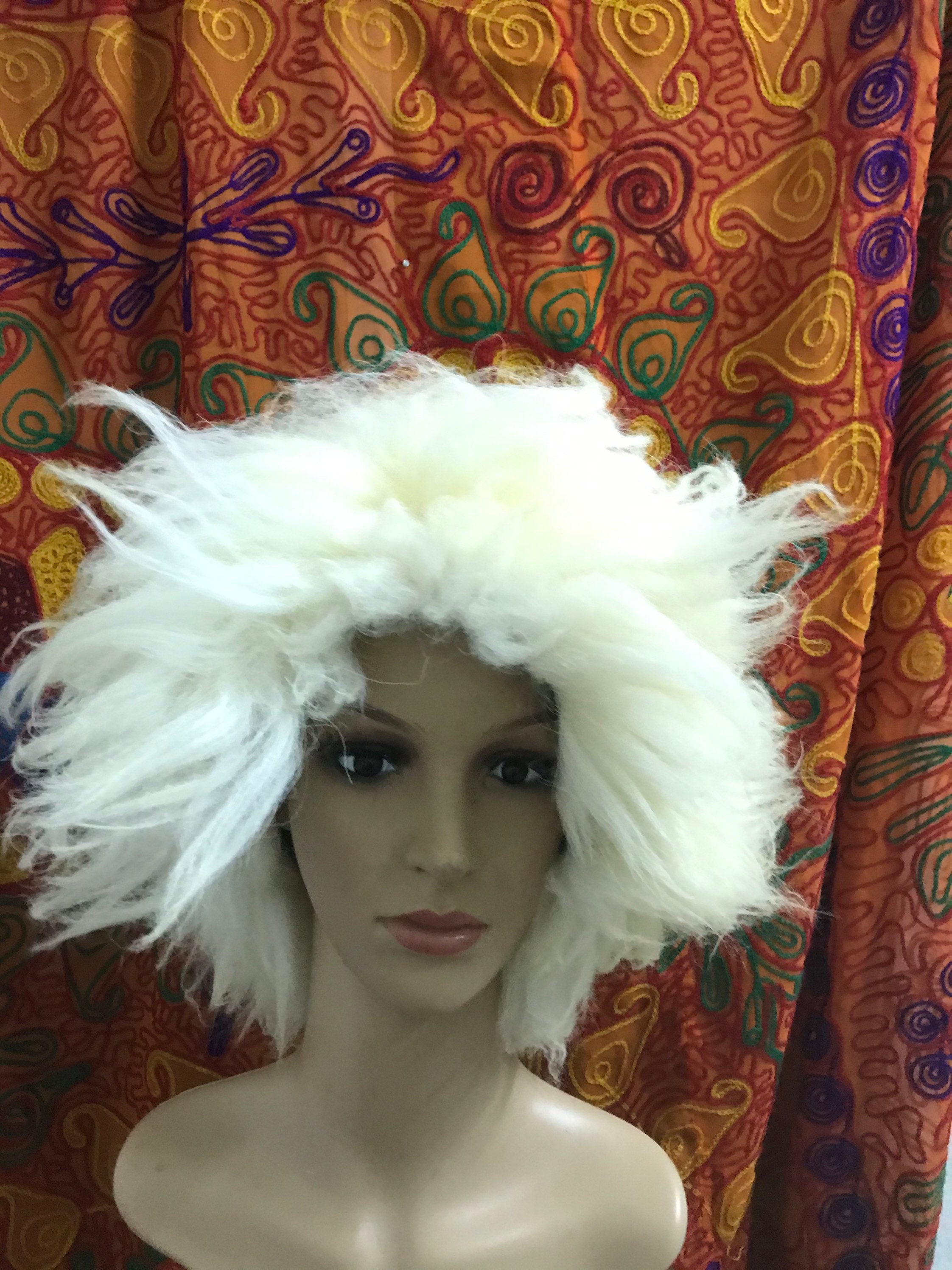Sheepskin Fur Hat Pale White Papakha 