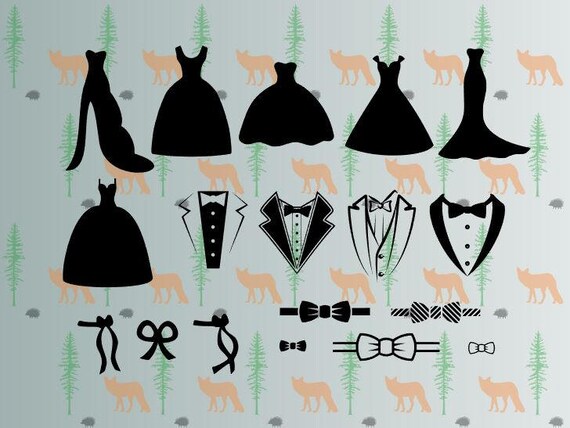 Dress Tuxedo Svg Wedding Svg Files For Cricut Silhouette Etsy
