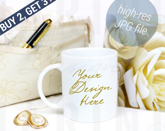 White Mug Mockup Feminine Coffee Mug Mockup Coffee Cup