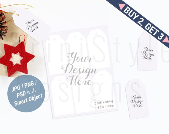 Christmas Gift Tag Mockup Gift Tag Mockup With A4