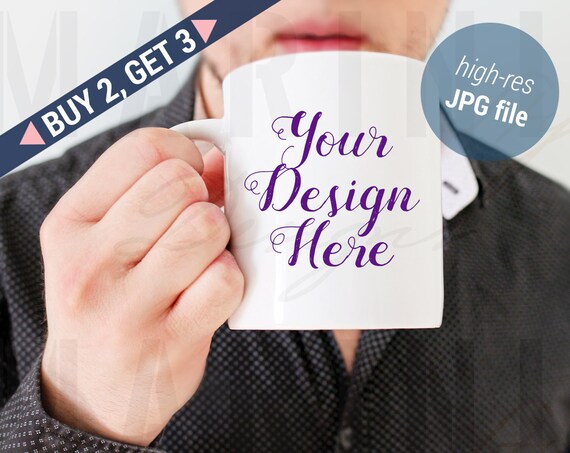 Masculine Mug Mockup Man Holding Mug Stock Photo Male