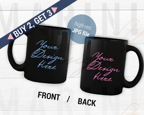 Double Black Mug Stock Photo Mockup Two Black Coffee Double Black Mug Stock Photo Mockup Two Black Coffee
