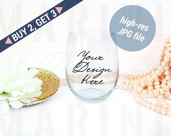 Stemless Wine Glass Mockup Stemless Wine Glass Stock Photo