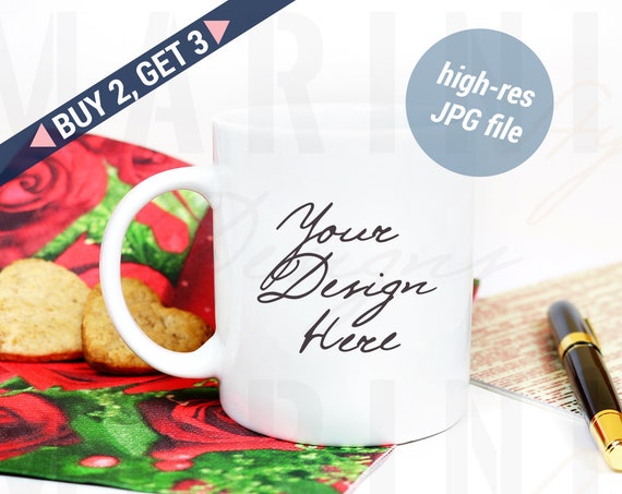 Mug Mockup For Valentines Day Coffee Mug Stock Photo