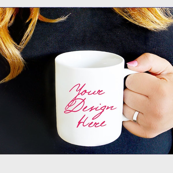 11oz Mug mockup with woman, Coffee mug mockup, White Mug Mockup, Woman holding mug Stock Photo, Product Mockup of mug, coffee cup mockup 539