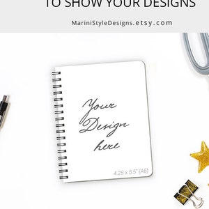 Spiral anteckningsbok mockup, Planerare mockup med trådbunden, Bröllopsplanerare mockup, konstverk mockup, Skrivmaterial mockup, Spiralkalender mockup, 344