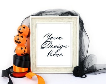 8x10 Halloween Frame Mockup, Portrait Frame Mockup, Halloween wall art mockup, Halloween sign mockup, Wood sign Mockup, Product Mockup, 564