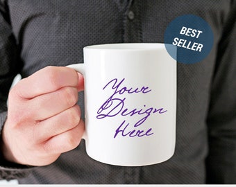 Male Mug Mockup Man Holding Mug Product Mock Up Of White Etsy