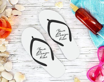 Summer Flip Flops Mockup, Beach Flip Flops Mock up, Flip Flop Stock Photo, Flip flops with strap mockup, PSD with Smart Object, 966