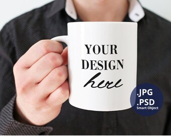 Mug Mockups PSD, Coffee Mug Mockup PSD, Mug Mockup PSD, Masculine Mug Mockup jpg, Mug Mockup Men, Product mockup of man holding mug, 398