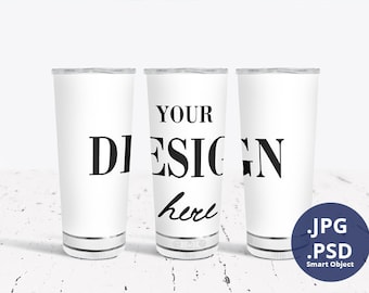 Maqueta de vaso de altavoz de 18 oz Envoltura completa, Maqueta de 3 vasos Bluetooth, Maqueta de taza de altavoz Bluetooth blanco, Maqueta PSD, Maqueta PNG Canva 1249